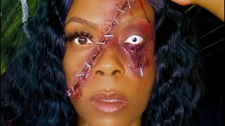 Staple and Wound Halloween Makeup Tutorial 
