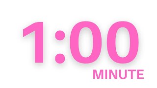 1 Minute - 60 Second Simple Countdown Timer - Pink Numbers