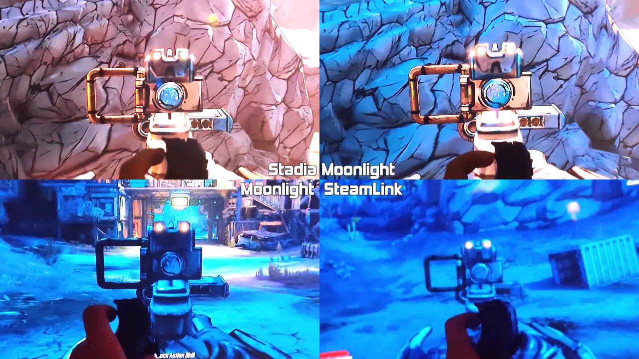 [Chromecast w/ Google TV] Stadia vs Moonlight vs Steam Link (Borderlands 3 - 1080p 60fps)