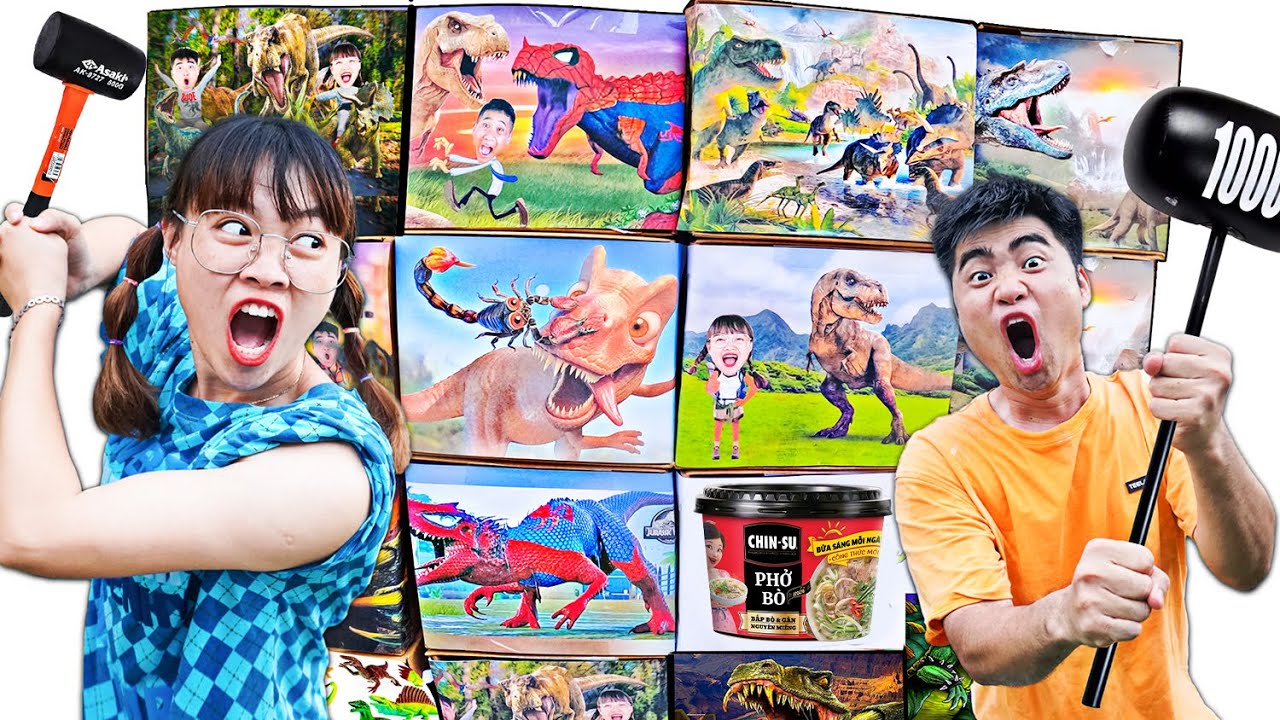 Gấu Đỏ TV - Thử Thách Đập Hộp Quà Khủng Long Bạo Chúa May rủi Nhận Phần Thưởng Hoặc Hình Phạt