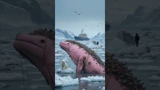 Pink Whale In Ocean