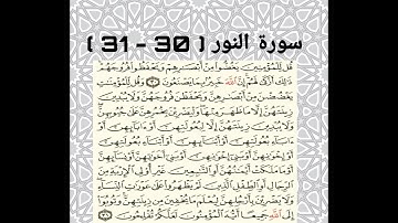 سورة النور ( 30 - 31 ) للقارئ ماهر المعيقلي
