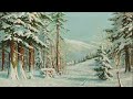 Winter Forest Landscape Painting | 4K Frame TV Art Mode | 1 Hour Snowy Nature Display