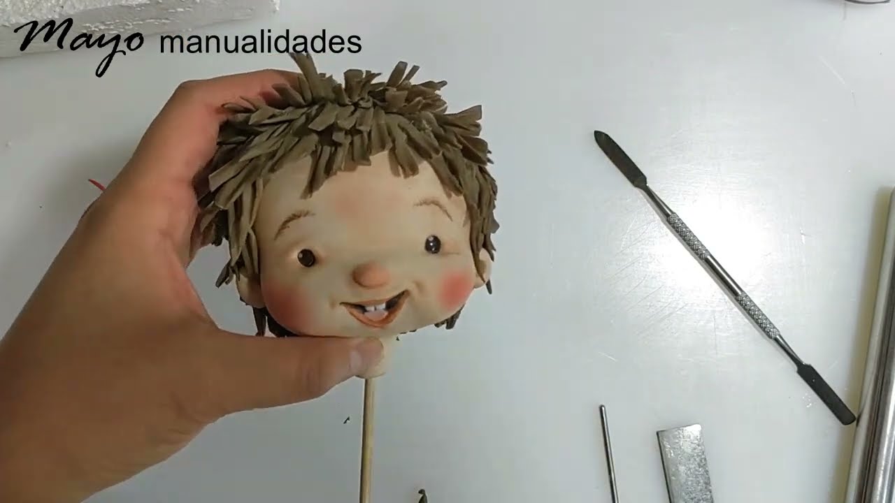 Modelado de cara con pasta flexible | porcelana fría | How to make face with cold porcelain
