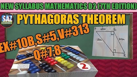 Pythagoras Theorem|Finding lengths of right triangle|NSMD2(7TH EDITION)|EX#10A|Q#7,8