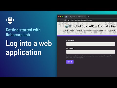 Getting started with Robocorp Lab: log into a web application