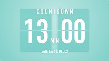 13 Minute Countdown Timer 🎶 Flip Clock with Jazz & Bells 🍵🔔