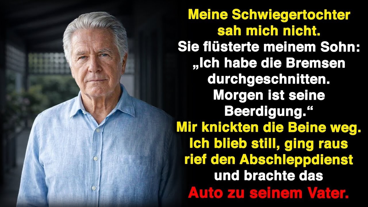 Ich kam früher vom Angeln nach Hause und hörte durch den Flur meine Schwiegertochter zu meinem Sohn sagen: „Ich habe die Bremskabel bereits durchgeschnitten. Morgen ist seine Beerdigung.“ Ich, 68...