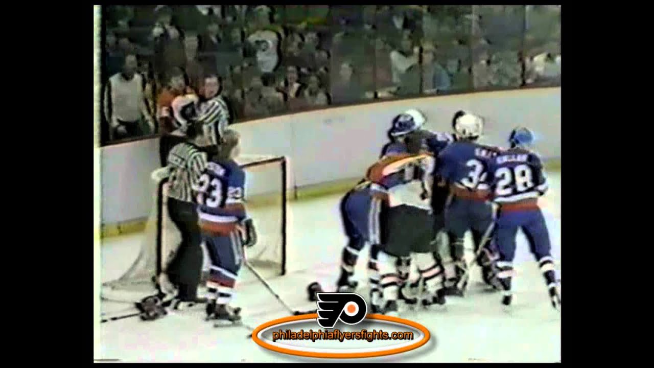 feb 26 1984 paul boutilier vs dave brown new york islanders vs dave brown philadelphia flyers