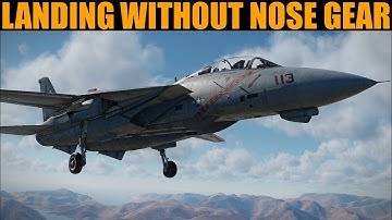 1994 F-14 Tomcat Lands Without Nose Gear | DCS WORLD Reenactment