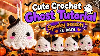How to Crochet a Cute Ghost 👻 | Easy Halloween Crochet Tutorial