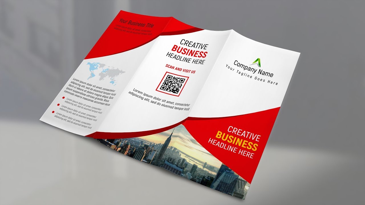 Download A4 Trifold Brochure Design Photoshop Cc Tutorial Youtube PSD Mockup Templates