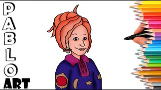 How to draw Valerie Frizzle from The Magic School Bus | Learn to Draw step by step