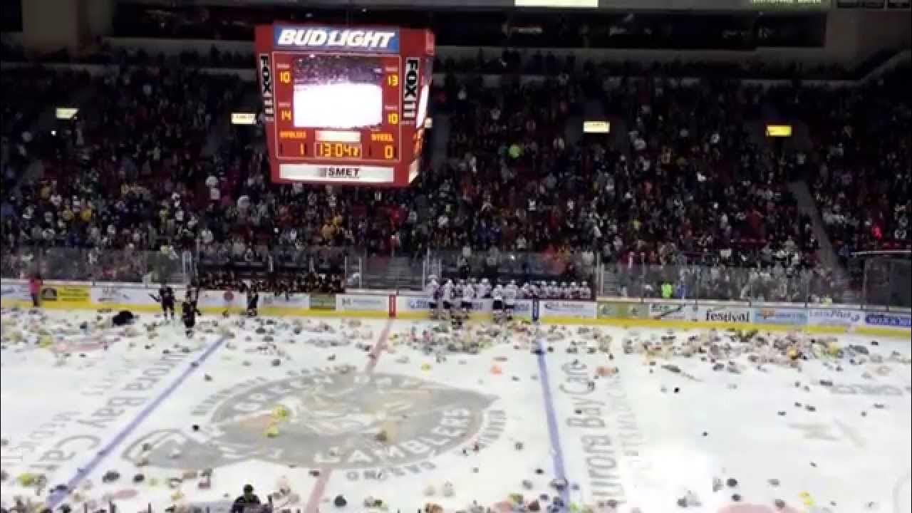 16th Annual Green Bay Gamblers Teddy Bear Toss YouTube