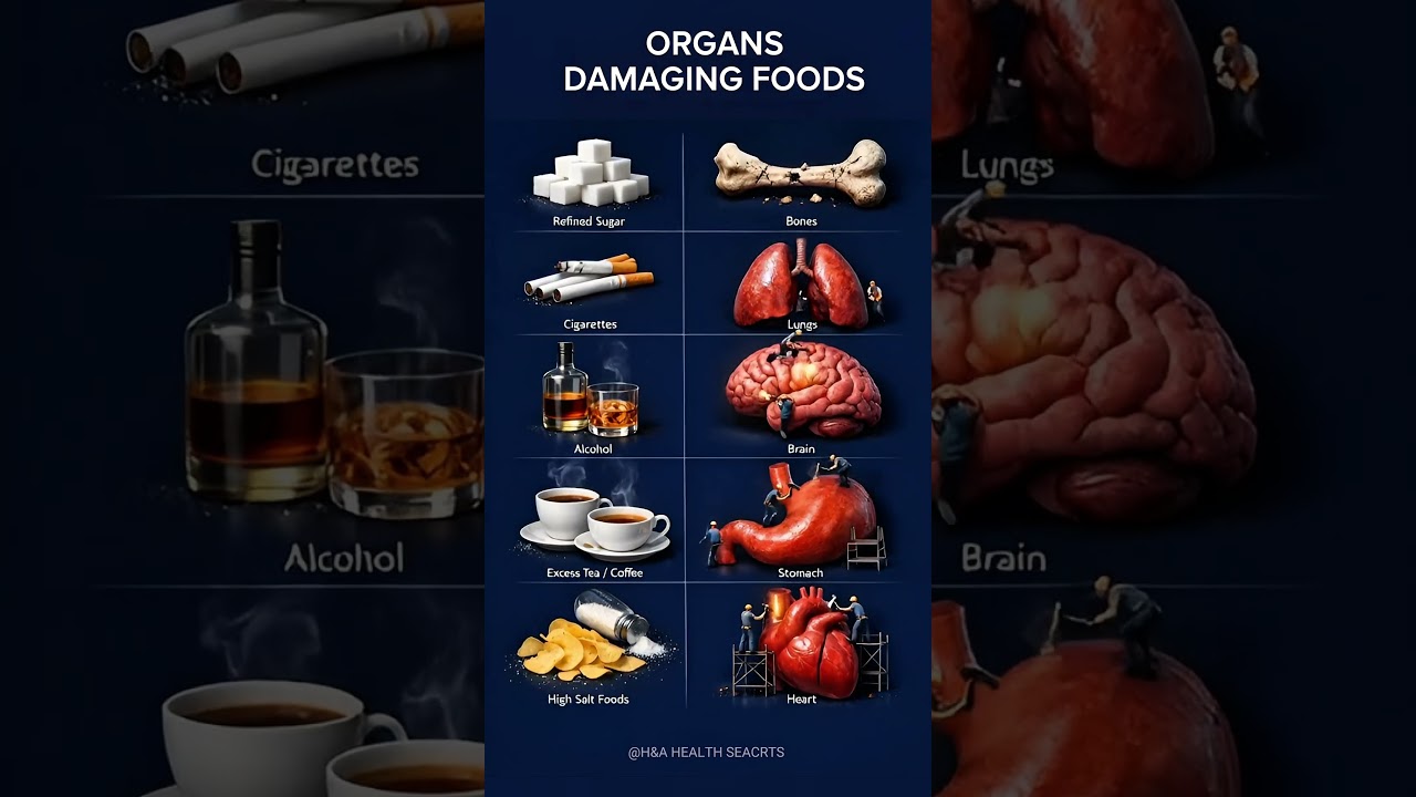 Organs Damaging Foods: Everyday Eating Habits That Slowly Harm Your Body.