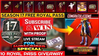 PUBG MOBILE LIVE | SEASON 17 ROYAL PASS | UNLIMITED CUSTOM ROOMS | FREE UC & RP | ROAD TO 70K FAMILY