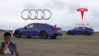 REACTING TO New Tesla Model 3 v Audi RS7: DRAG RACE