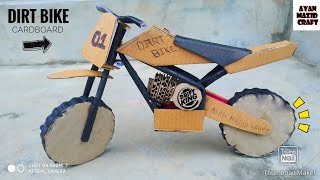 DIY DIRT BIKE FROM WASTE CARDBOARD||how to make a diy cardboard dirt bike ||ayan mazid craft ||