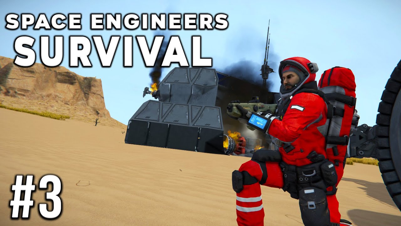 Space Engineers - Survival Ep #3 - Outpost RAID! - YouTube