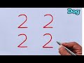 How to Draw a Dog from Number 2222 | Easy Yet Genius Art Idea