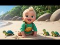 🐢 Baby Turtles Marching in Ocean Bay 🌊🎶 | Fun ABC, Numbers & Colors Song for Kids