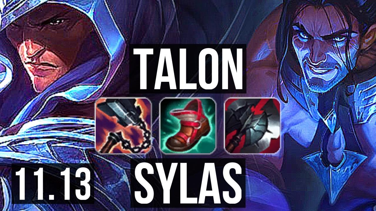 TALON vs SYLAS (MID) | Quadra, Rank 6 Talon, 1.6M mastery, 400+ games | KR Grandmaster | v11.13