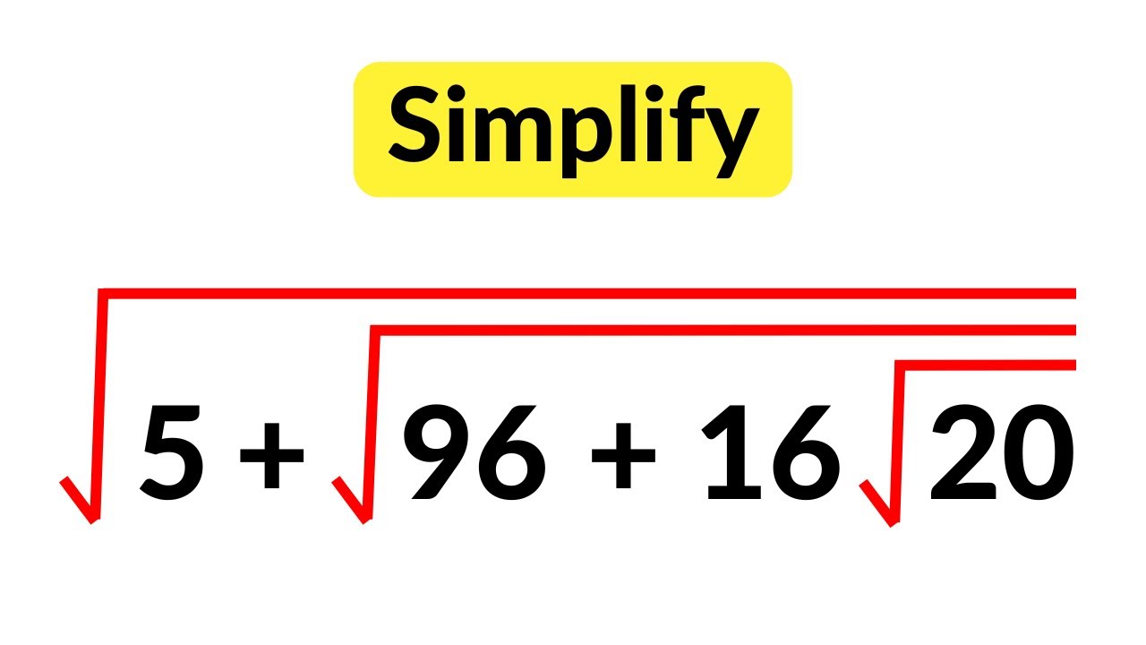 Square Anice Rool A Nice Square Root Algebra Problem - YouTube