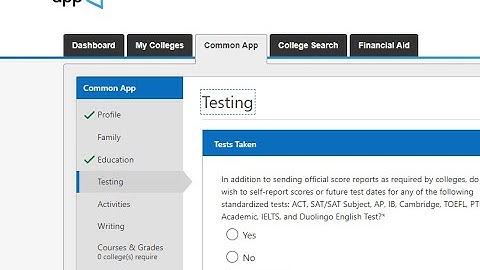 How to fill out the Common App Testing Section as an international student PART 2
