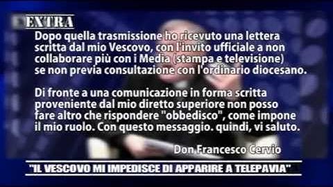 Don Cervio: "ecco perché non posso più apparire in tv"