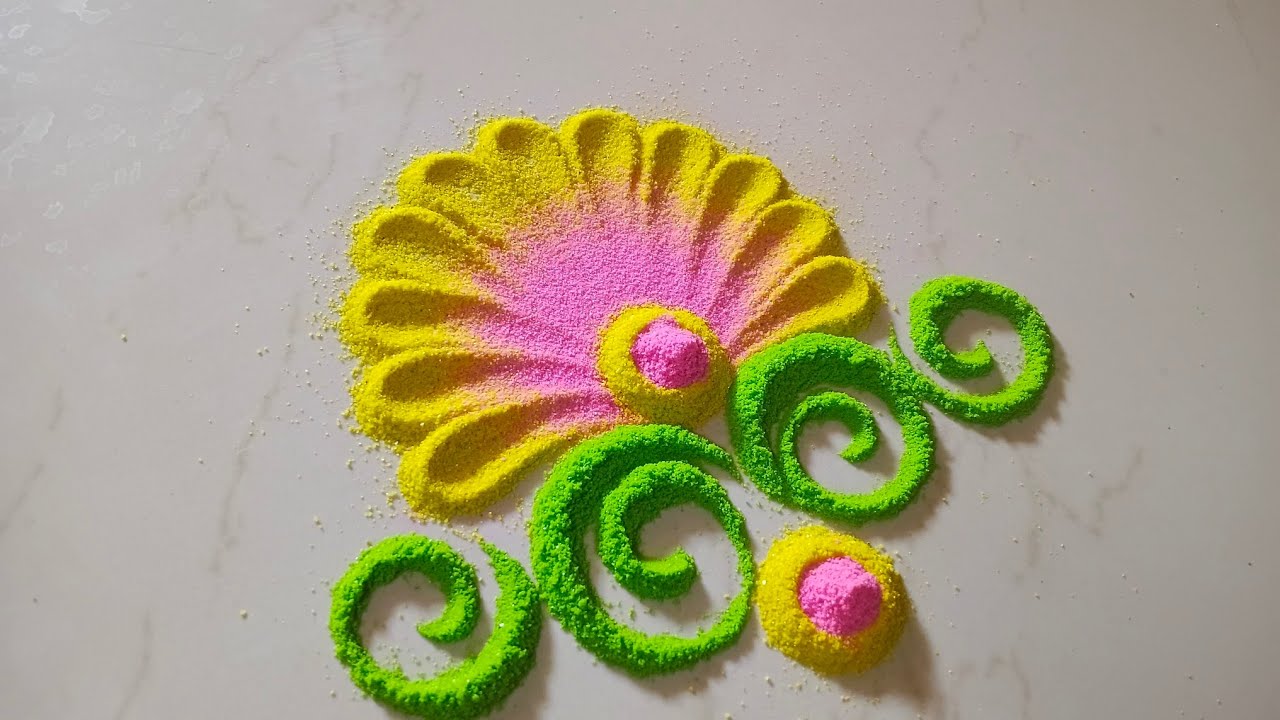 4 Easy Daily Rangoli Designs for Beginners #rangoli #kolam 