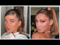 BELLA HADID INSPIRED HAIR & MAKEUP TUTORIAL | NOSE CONTOUR, SIDE PART HIGH PONYTAIL | STEP BY STEP