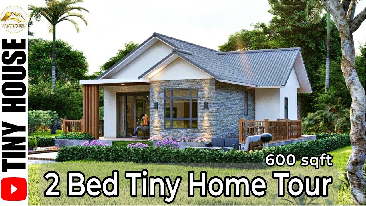 Small House Tours 2 Bedrooms Under 600 Sqft | Small Garden House Ideas ...