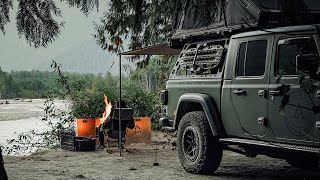 Ep. 3: Riverside Camping with Jeep Gladiator [Relaxing, iKamper BDV Duo, Truck Camping]
