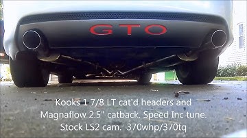 2005 GTO M6 before and after Speed Inc custom grind cam.