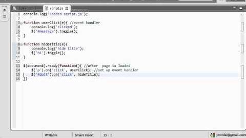 Javascript jQuery Events and EventHandlers Tutorial