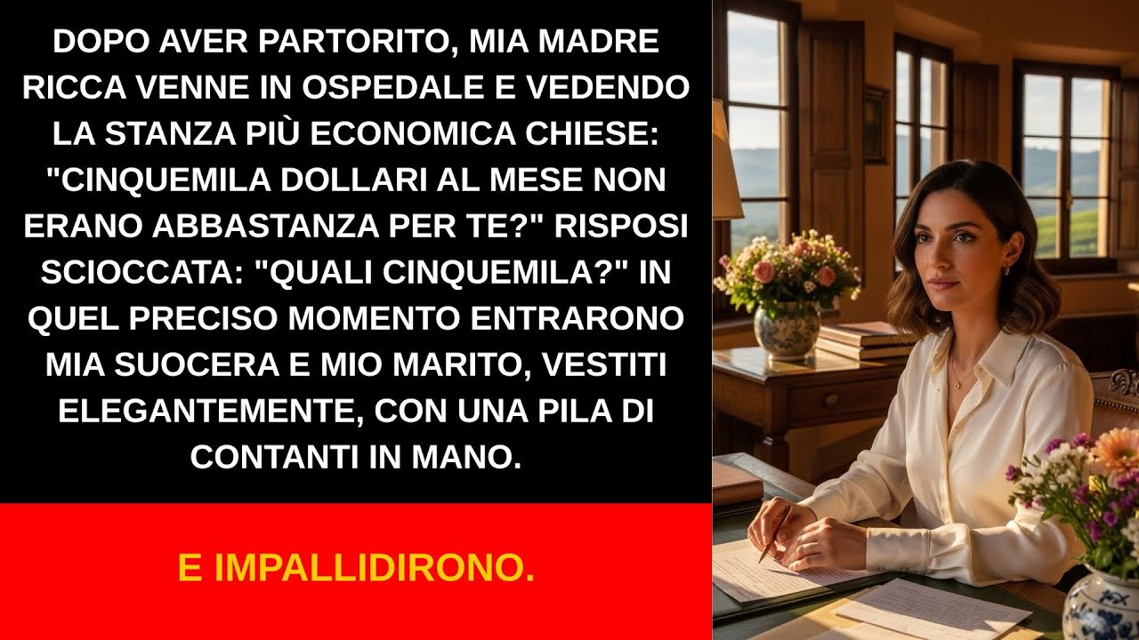 Ero sdraiata nel letto d'ospedale, ancora intontita dopo sei ore di chirurgia al cervello, quando mia madre è entrata con mio marito e ha detto davanti a tutti: "Cinquemila al mese non bastano,...