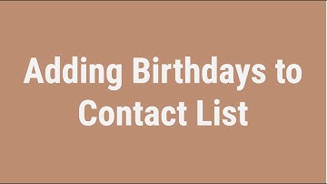 Adding Birthdays