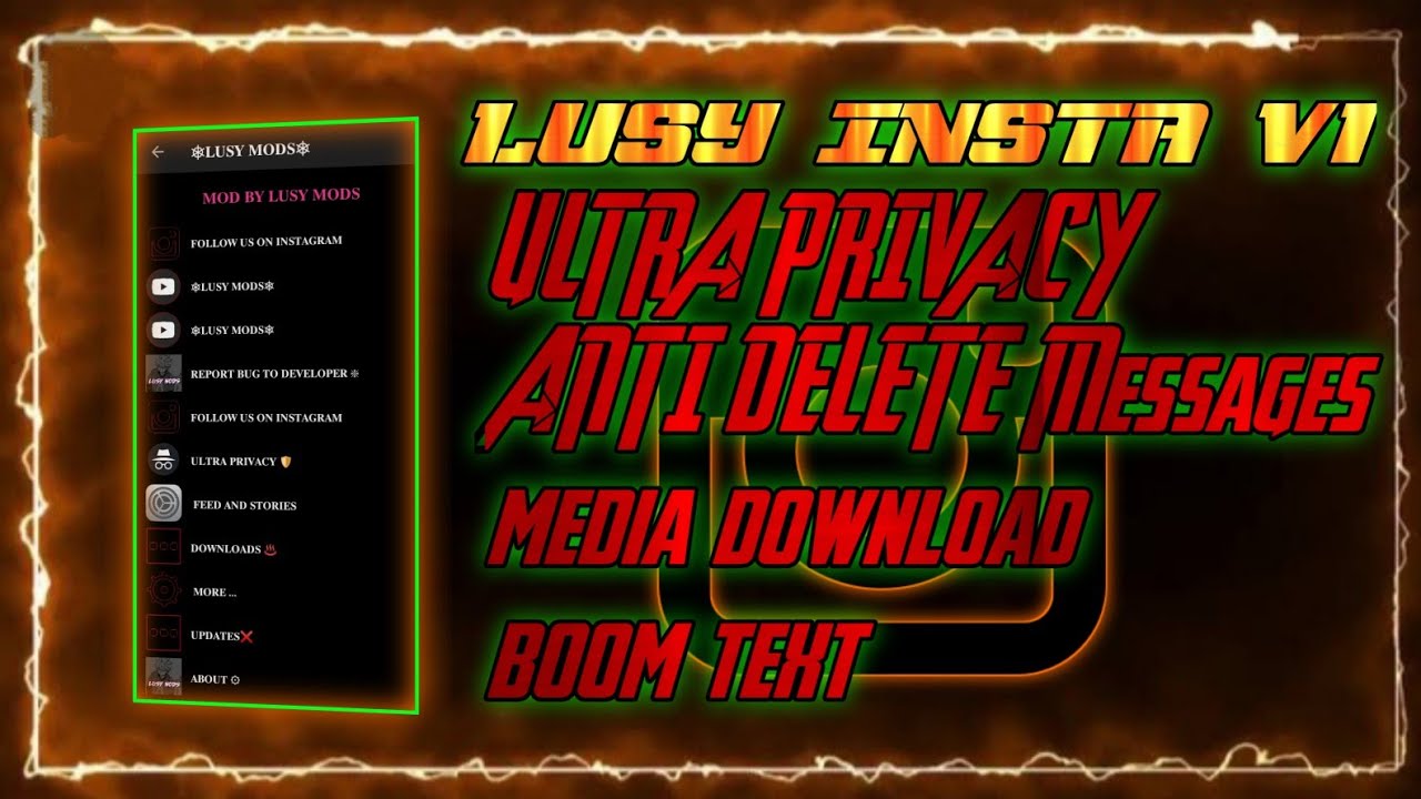 LUSY INSTA V1 | ANTI DELETE MESSAGE | POST DOWNLOAD | STORY DOWNLOAD | BOOM TEXT | ULTRA PRIVACY