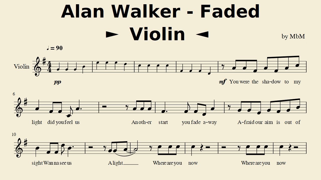 Alan Walker Faded Violin Sheet Music Cover By Mace Youtube