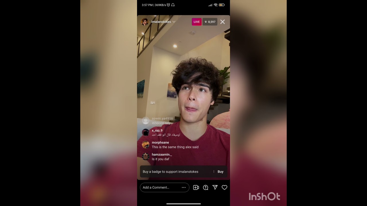 Alan and Alex crying on live instagram