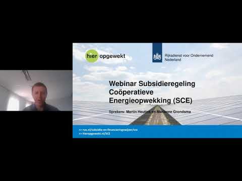 Webinar Subsidieregeling Coöperatieve Energieopwekking (SCE)