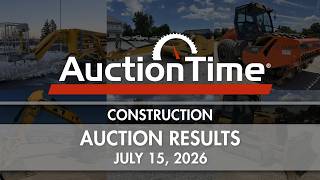 Construction Equipment Auction Results July 15, 2026