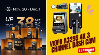 VIOFO A329S 3-Channel 4K Dash Cam – 4K Front + 2K Fisheye Cabin (210°) + 2K Rear | All-Channe