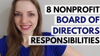 8 Nonprofit Board Of Directors Responsibilities | Starting A Nonprofit