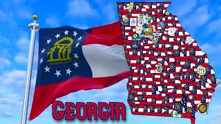 Georgia Counties Flag Map Timelapse - U S County Flag Maps Part 10