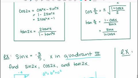 Lesson 7.3.1 - Double-Angle/Half-Angle Formulas
