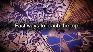 Fast ways to reach the top of the Anansi tower