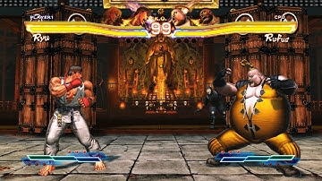 Ryu & Ken vs Rufus & Zangief (Hardest) - Street Fighter X Tekken