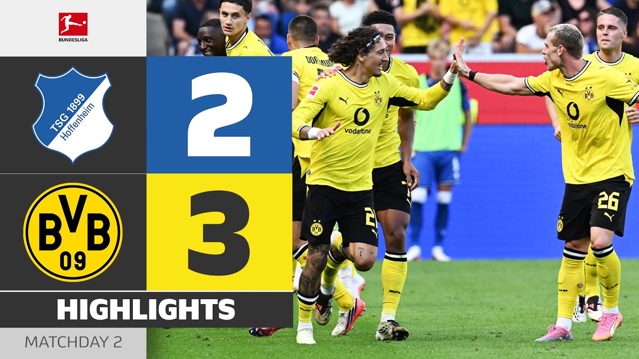 Guirassy Gets It Done! | HOFFENHEIM - BORUSSIA DORTMUND | Highlights | Matchday 2 – Bundesliga