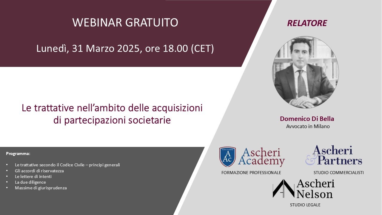 Le trattative nell’ambito delle acquisizioni di partecipazioni societarie